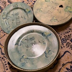 Rosanna St. Patrick's Day Plates in Green and Cream